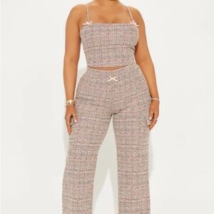 Fashion Nova Pink/combo 2 piece set